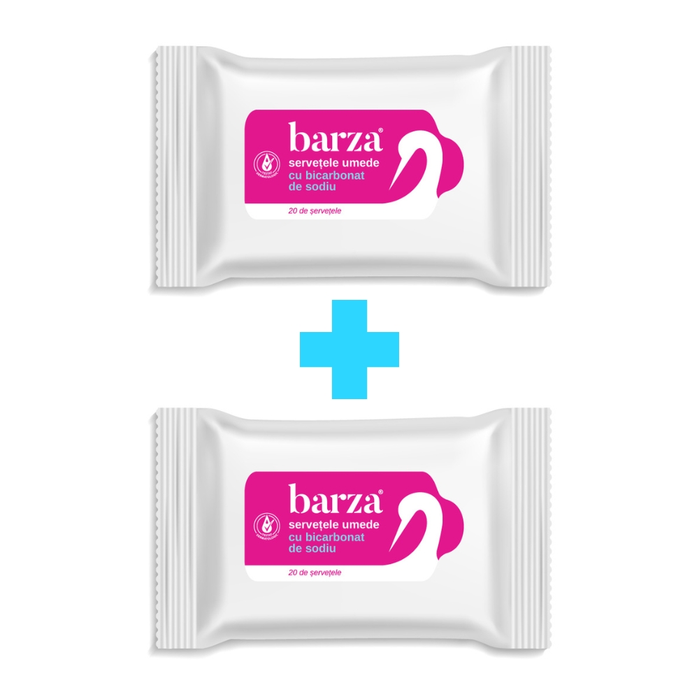 Șervețele umede cu bicarbonat de sodiu Barza x 20 bucăți (pachet 1+1)